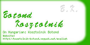 botond kosztolnik business card